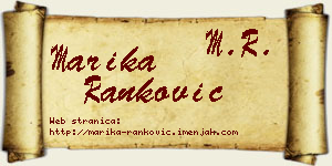Marika Ranković vizit kartica